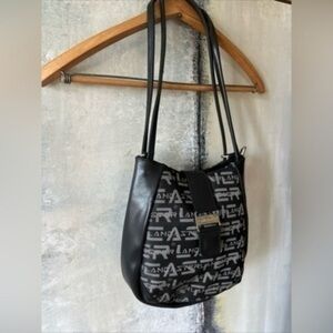 Lancaster Paris Black Logo Backpack Bag